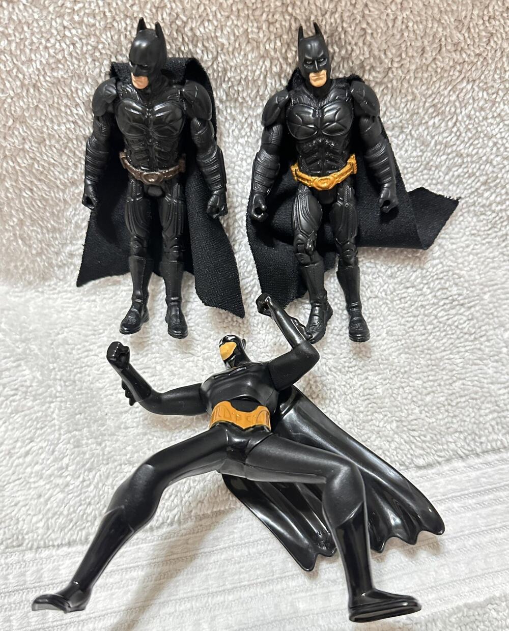 F12 Lot of 3 Batman Action Figures DC Comics Cloth Cape Mattel
